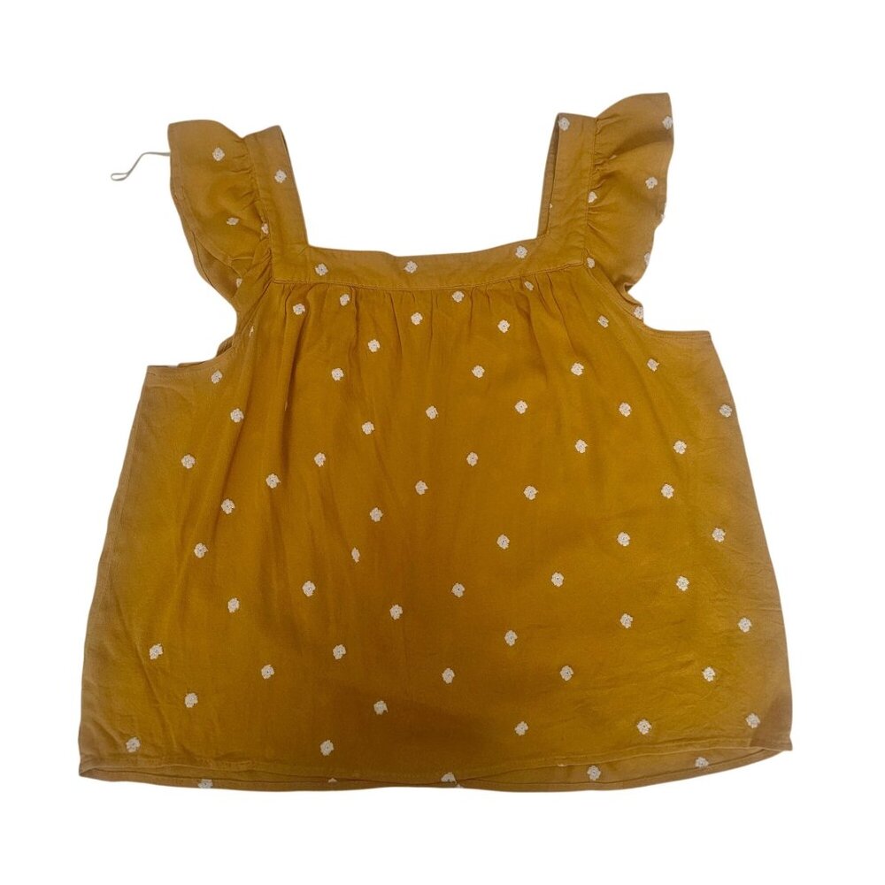 Universal Thread Mustard Yellow Polka Dot Ruffle Sleeveless Tank Top Women's XL‎ - Picture 3 of 9